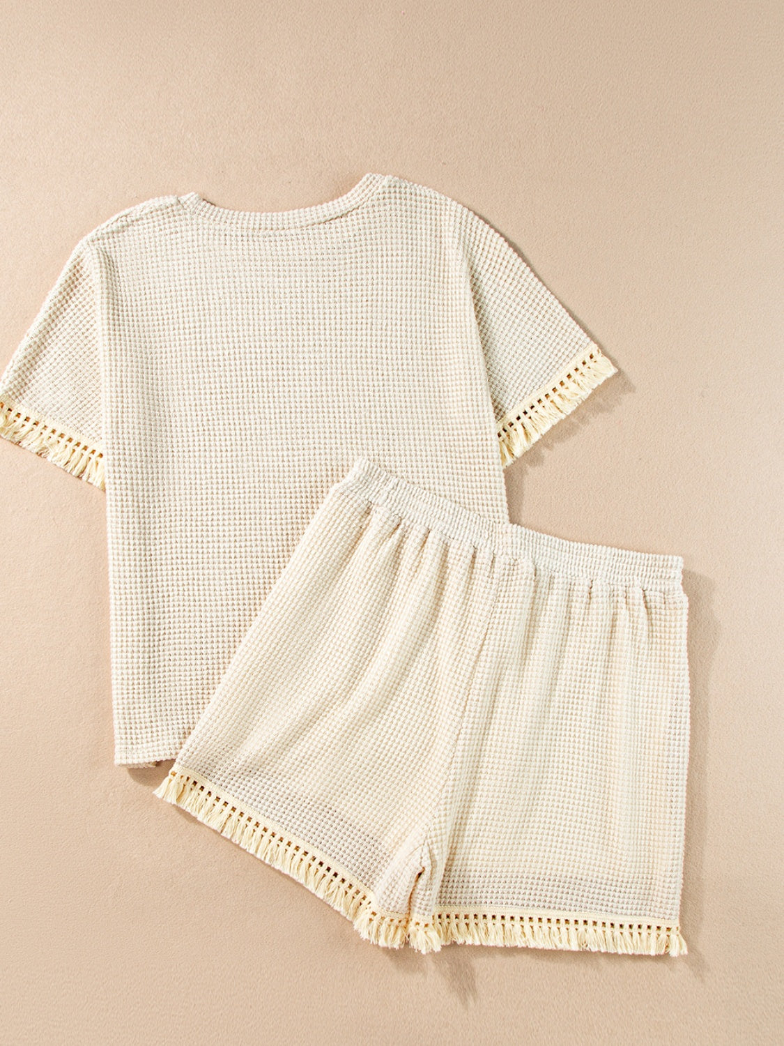 Tassel Trim Top and Shorts Set