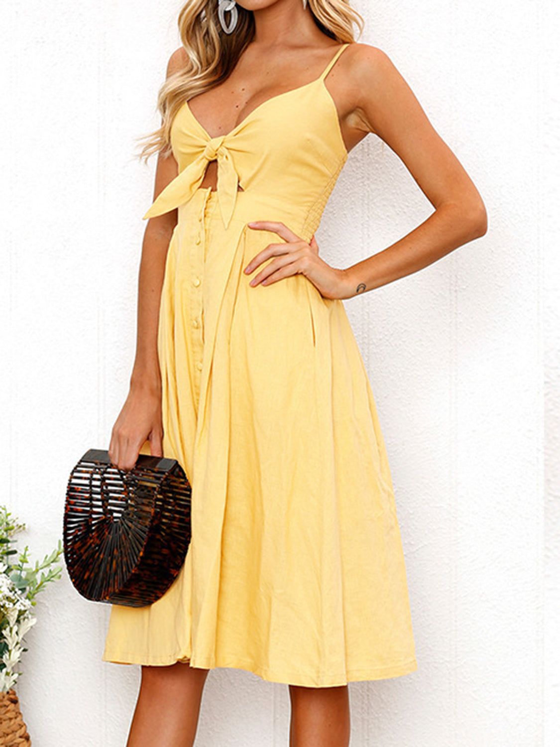 Cutout Sweetheart Neck Cami Dress