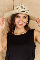 Lace Detail Straw Braided Sun Hat