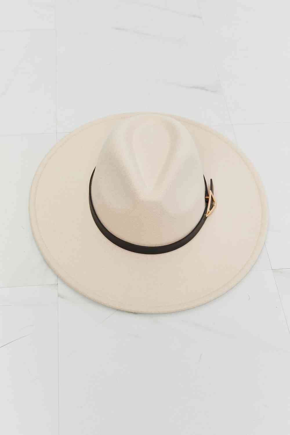 Faye Flat Brim Fedora Hat
