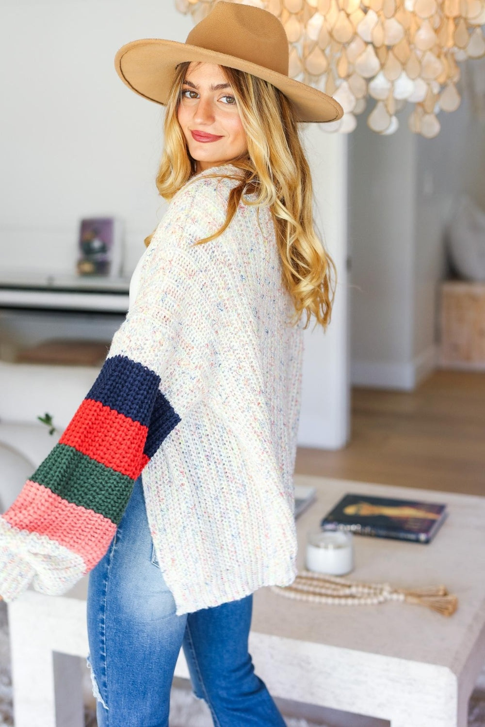 Color Block Sleeve Cardigan