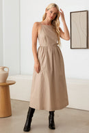 Taupe Tie Back Cami Dress