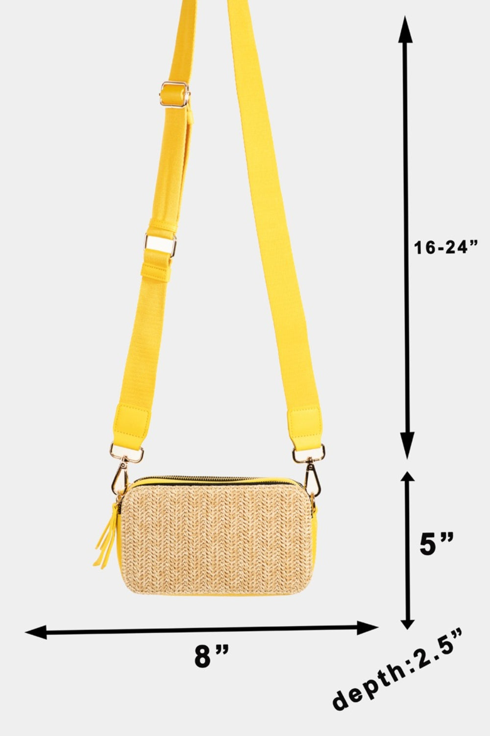 Straw Contrast Crossbody Bag
