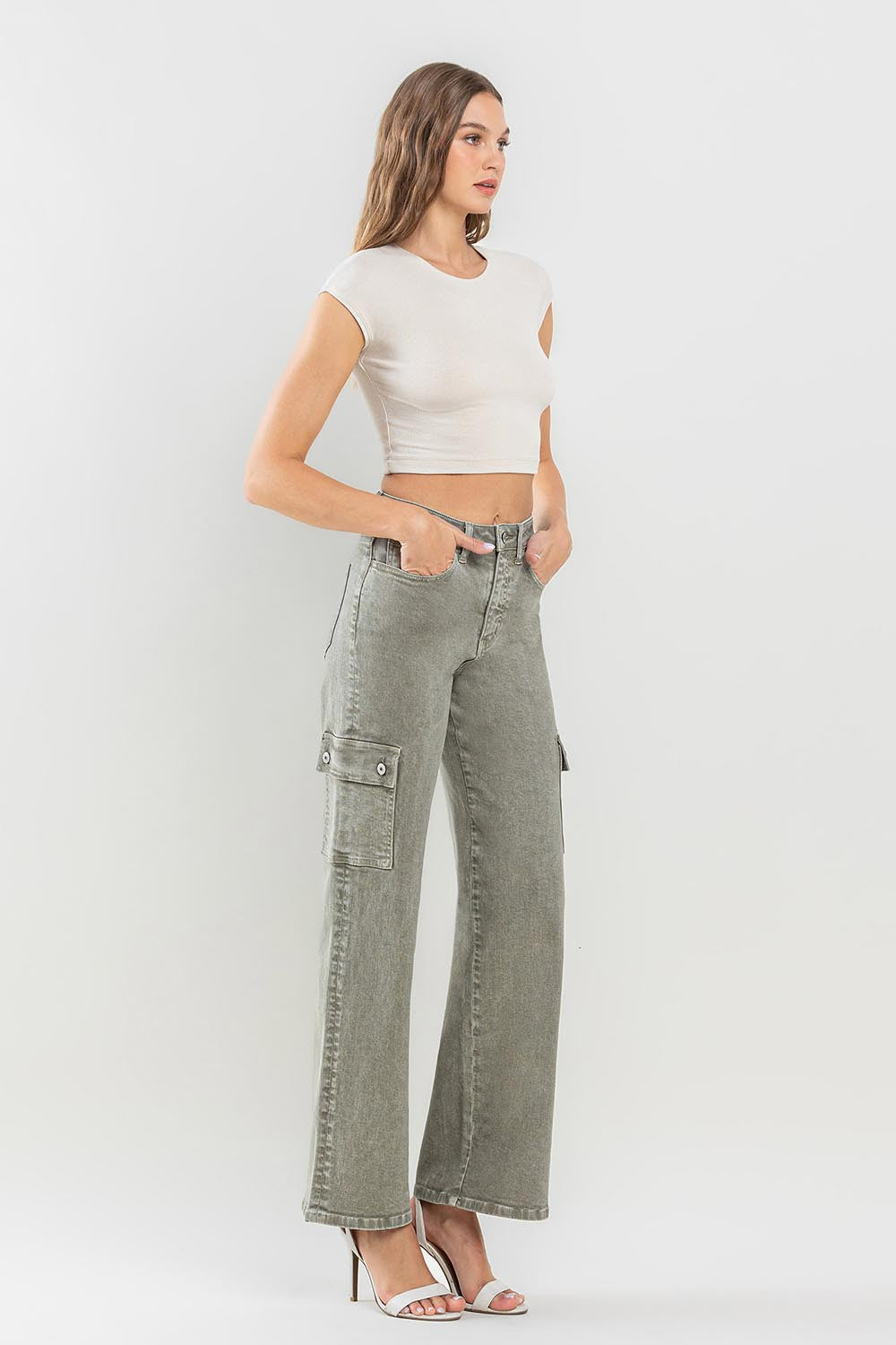 90's Super High Rise Cargo Jeans