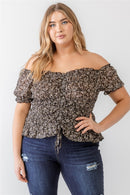 Ruched Off-Shoulder Short Sleeve Blouse