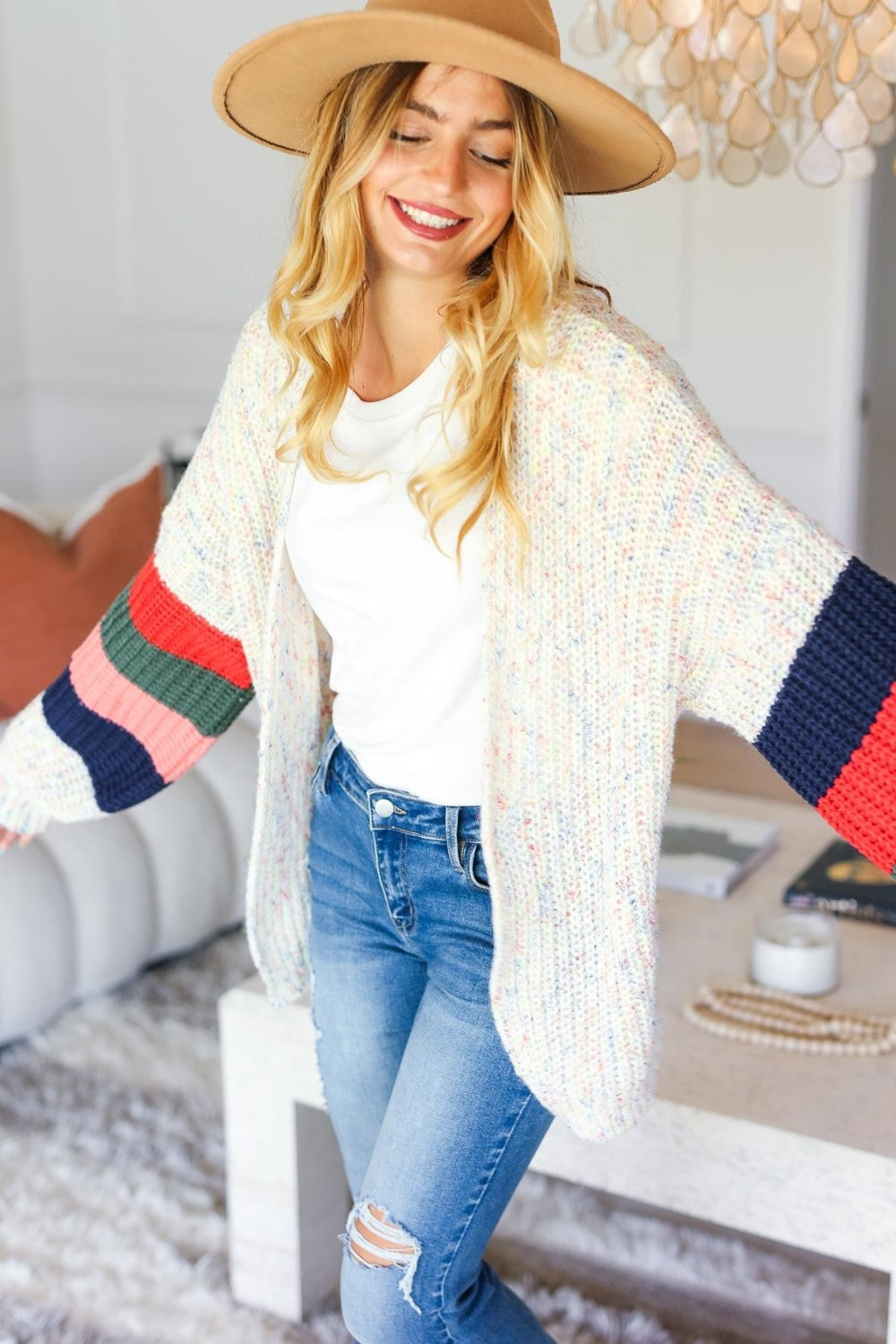 Color Block Sleeve Cardigan