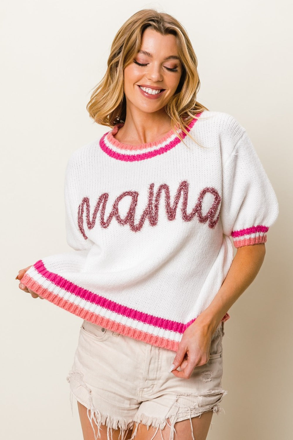 MAMA Short Sleeve Sweater