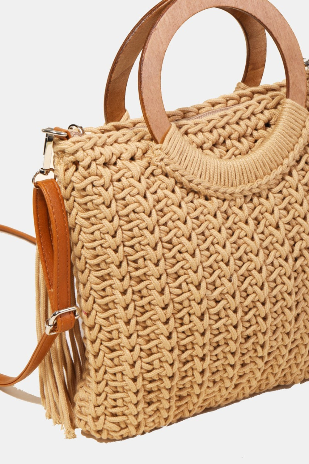 Crochet Knit Bag with Tassel