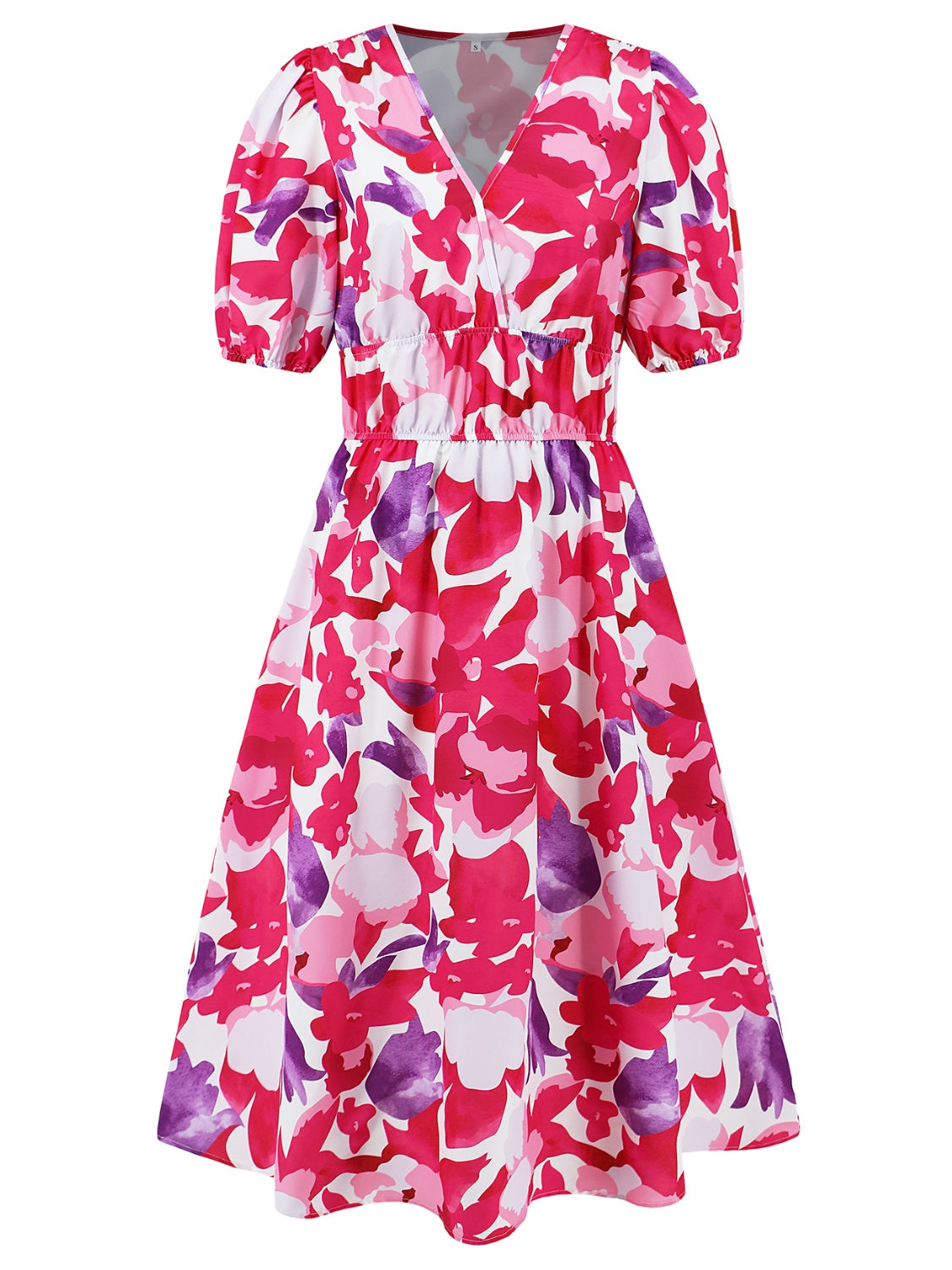 NEW (S) entro Floral Print Short Sleeve Cut sale Out Midi Dress