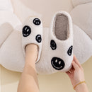 Black Mixed Smiley Face Slippers