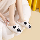 Black Mixed Smiley Face Slippers