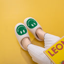 Green Smiley Face Slippers