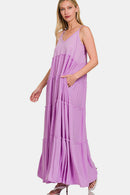 Lavender Frill Tiered Maxi Dress