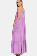 Lavender Frill Tiered Maxi Dress