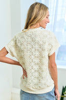 Ivory Mesh Flower Top