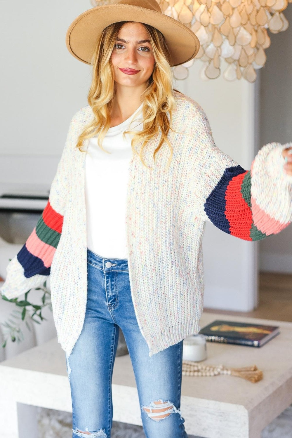 Color Block Sleeve Cardigan