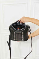 Faux Leather Studded Crossbody Bag