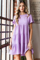 Lilac Swiss Dot Short Sleeve Dress