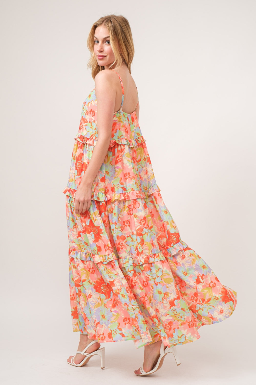 Floral Ruffled Tiered Maxi Dress