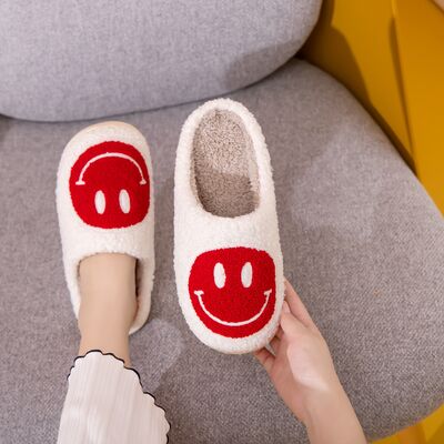 Red Smiley Face Slippers