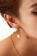 Lori Chain & Pearl Earrings