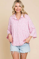 Soft Pink Button Up Drop Shoulder Shirt