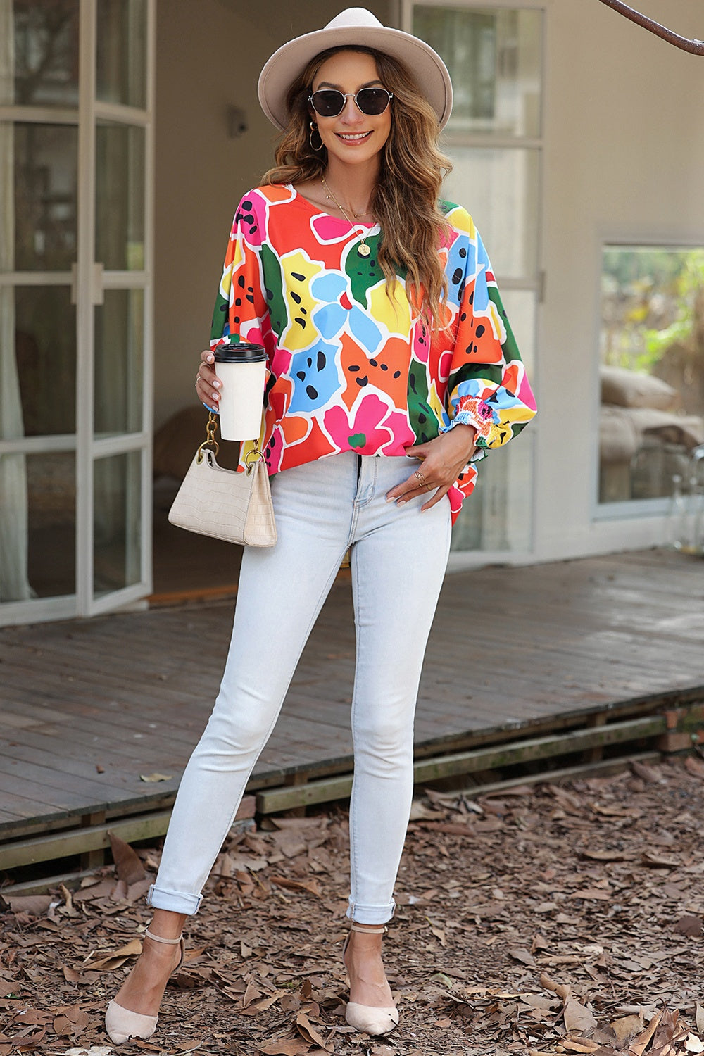 Bold Floral Printed Blouse