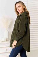 Army Green Button Front Shacket