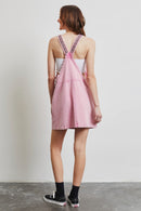 Pink Lace Trim Overall Dress