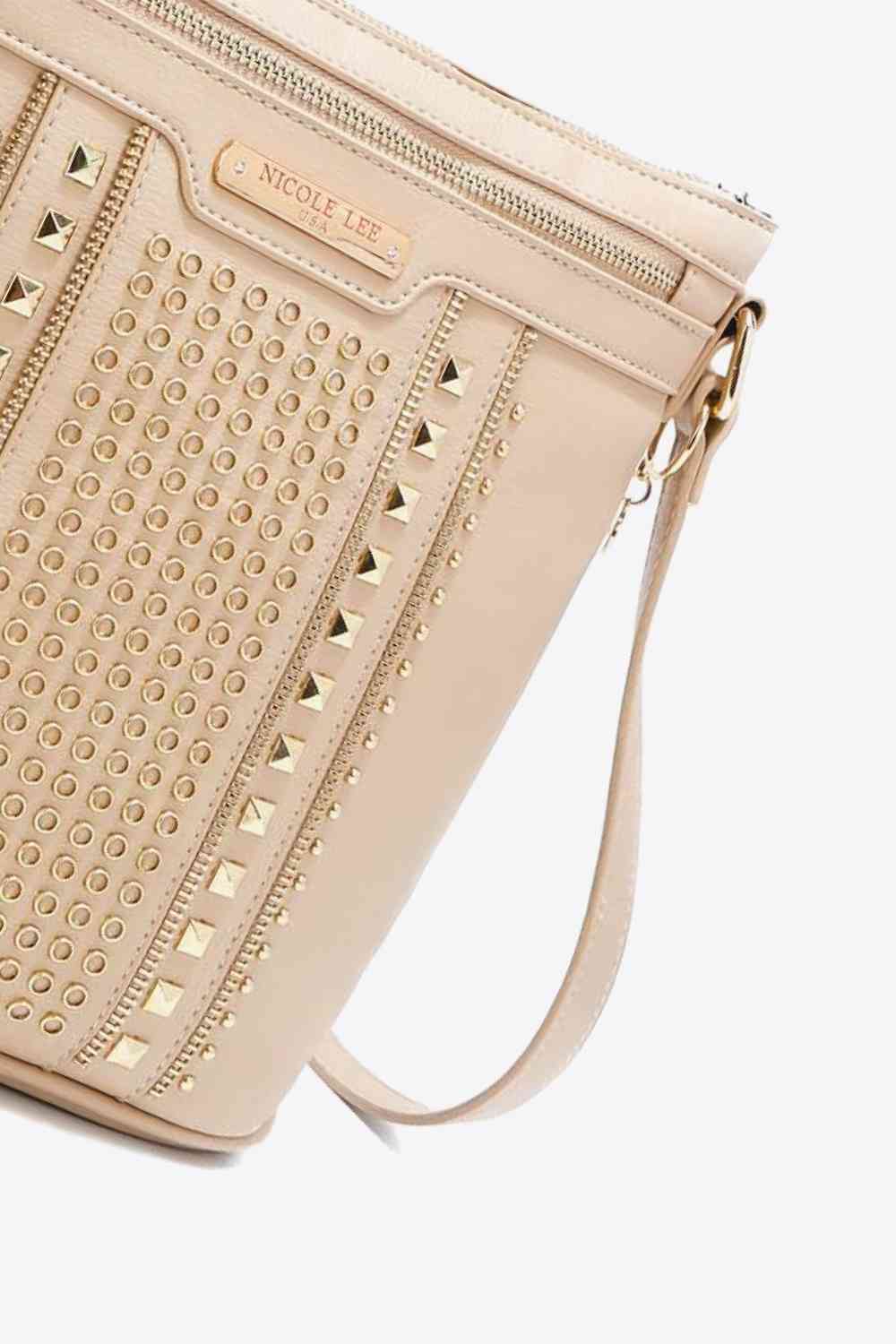 Faux Leather Studded Crossbody Bag