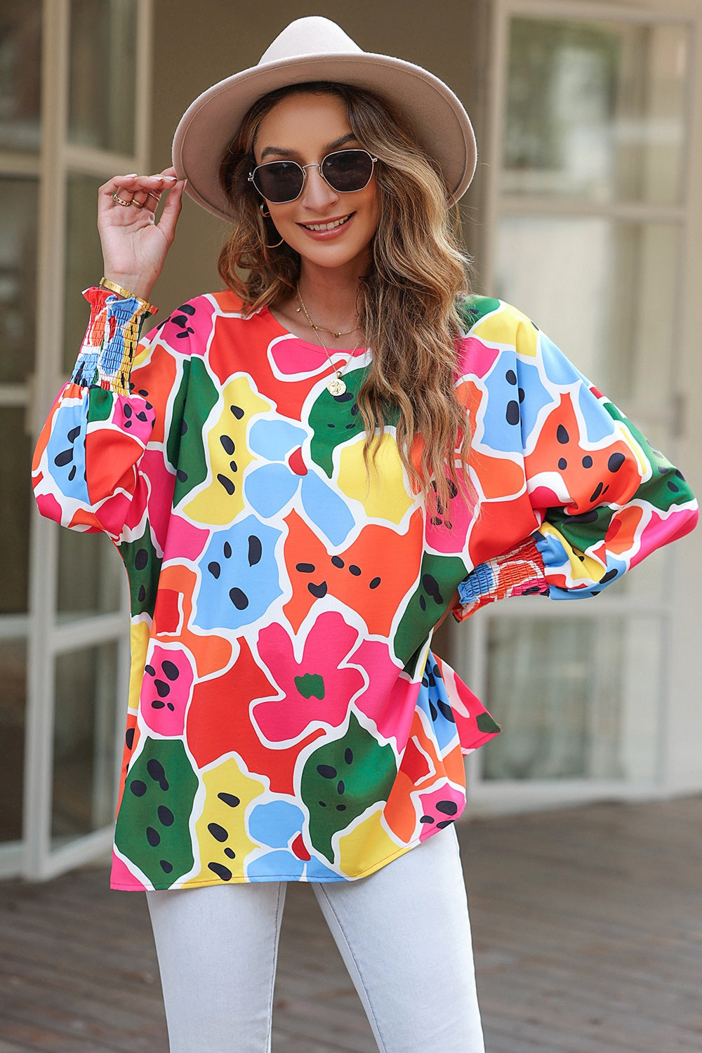 Bold Floral Printed Blouse