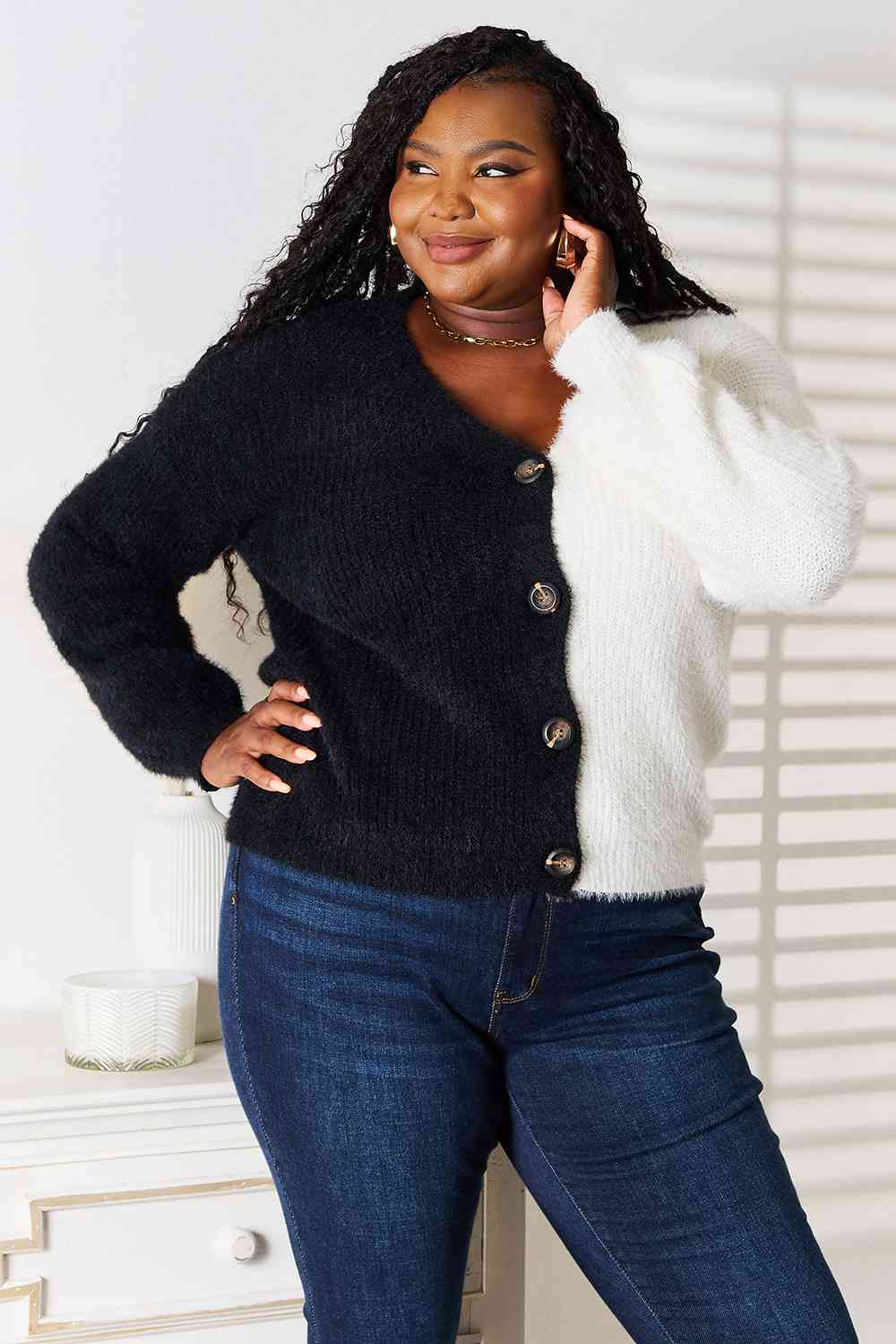 Plus size fluffy on sale cardigan