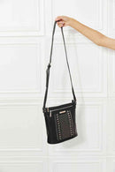 Faux Leather Studded Crossbody Bag