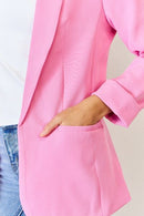Candy Pink Open Front Blazer